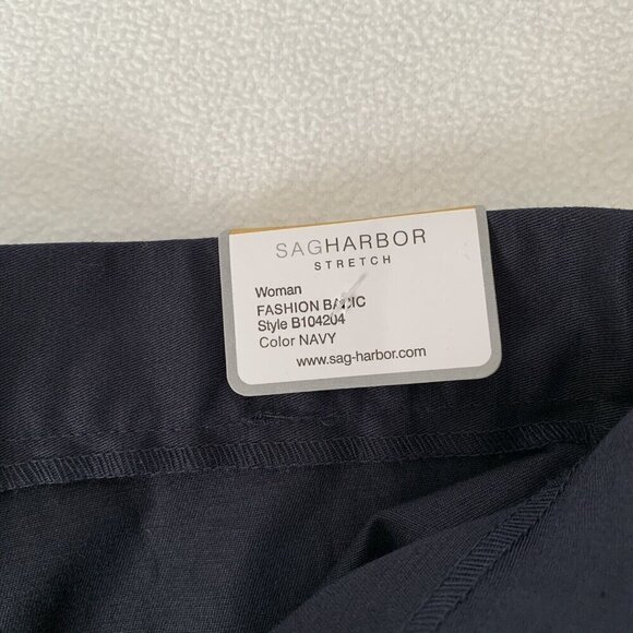 SAG HARBOR Navy Blue Stretch  Zip Cropped Pants Women’s Size 16 NWT - Picture 8 of 10